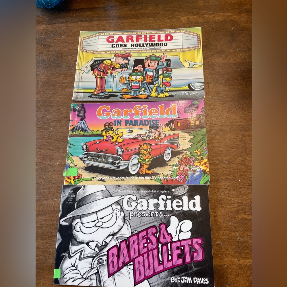 3 softcover vintage Garfield books